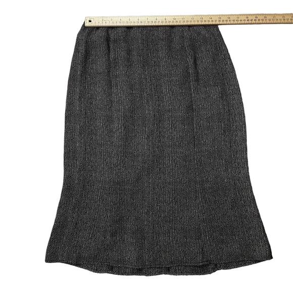 Talbots Womens 100% Pure Silk Sz 8 A-Line Black & Brown All Over Print Skirt - Picture 7 of 10